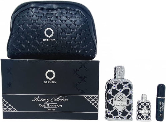 Orientica Oud Saffron EDP Gift Set 4 (PCS) Bag (Unisex) - Perfume Planet 