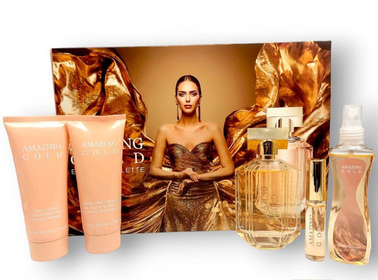 Amazing Gold EDT Gift Set for Women (5PC)